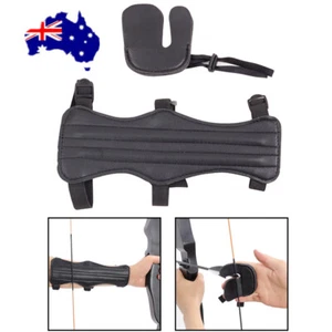 Archery Finger Guard Adjustable Leather Arm Guard for Bow Hunting Accessories AU - Picture 1 of 11