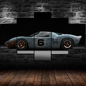 Ford GT40 Racing Car 5 Panel Canvas Print Wall Art Poster Home Decoration - Picture 1 of 5