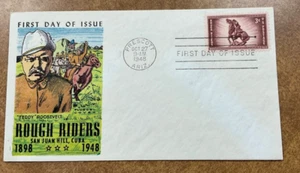 1948 Teddy Roosevelt Rough Riders. #973 Fluegel cachet. - Picture 1 of 3