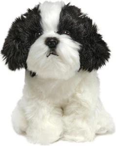 Cane di peluche bianco e nero - peluche cucciolo - peluche Shih Tzu Animal - 13 in - Foto 1 di 12
