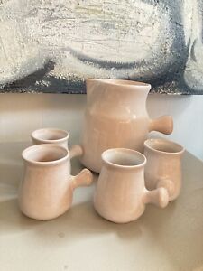 VTG Italian Modern Pottery Beverage Set Chocolate Dessert Coffee Mugs Pitcher