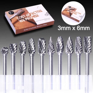 10 piezas fresadora fresadora de metal duro carabid de tungsteno fresadora HM fresadora de eje juego 3x6 mm - Imagen 1 de 15