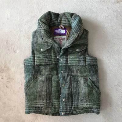 THE NORTH FACE PURPLE LABEL x Harris Tweed Down Vest Check Wool Size XS Used - Image 1 of 4