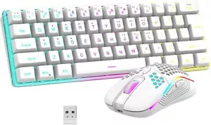 RedThunder 60% Wireless Gaming Keyboard and Mouse Combo, 2500mAh White - Picture 1 of 7