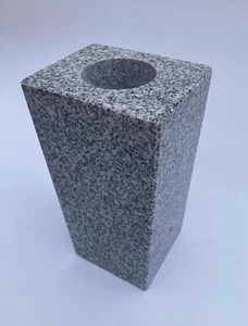 Granitvase konisch (5""x4""x9"") grau Friedhof Grab komplett poliert - Bild 1 von 7