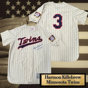 Killebrew, Harmon Autographed Minnesota Twins Vintage Mitchell & Ness Jersey - Picture 1 of 8
