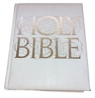 Holy Bible KJV The Family Heritage  Red Letter Bible White Gold 9.5 x 12 inch