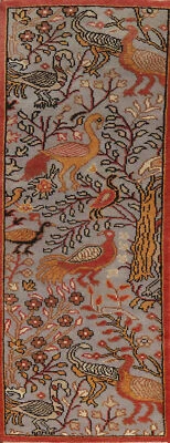 Zeigler Runner Rug -Indian Hand-Knotted Animal Pictorial 2x8 ft - Image 1 of 4