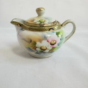 Imperial Nippon Persönliche Teekanne Rosa & Weiß Mohn Gold Japanisches Milchkännchen - Bild 1 von 12