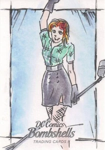 Tarjeta de boceto de DC Comics Bombshells 2, Pedro Karps 1/1 - Imagen 1 de 2