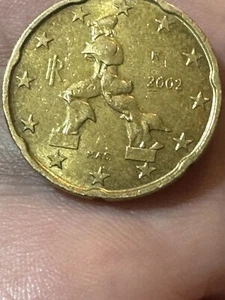 2002 Italy 20 Euro Circulated Collectable Mint Error Double Strike Both Sides - Picture 1 of 7