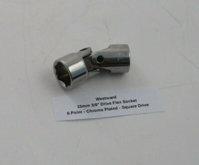 Zócalo flexible de accionamiento Westward 15 mm 3/8" - 6 puntos - cromado - accionamiento cuadrado  Foto 1 de 4