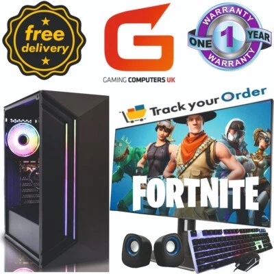 Gaming PC COMPUTER BUNDLE Core i7 16GB 240GB + 1TB RTX 3050 Win10 22" - Image 1 of 4