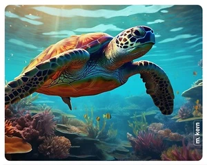 Mousepad Schildkröte 24x19 Meer Ozean Fische Mauspad Unterlage - Bild 1 von 4