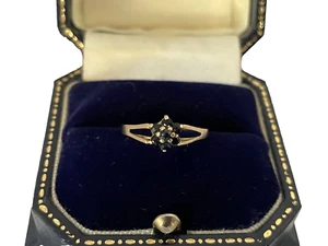 1984 Sapphire Ring 9ct Gold Sapphire Vintage Ring Vintage Gold Ring - Size N - Picture 1 of 15
