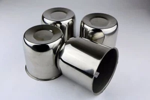 4 Stainless Steel Push Through Center Cap For 4.25" Trailer Rims Center Bore - Picture 1 of 8