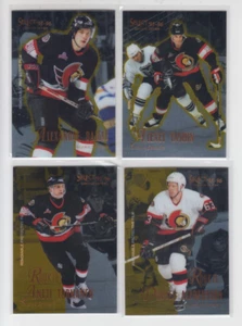 95/96 Pinnacle Select Certified Ottawa Senators w/RCs (4 Cards) Alfredsson RC + - Bild 1 von 2