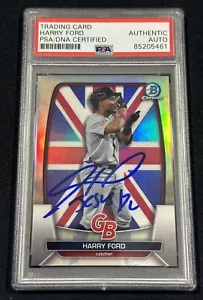 Harry Ford Signed 2023 Bowman Chrome WBC Card Refractor /499 Autographed PSA COA - Picture 1 of 2