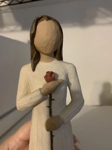 Willow Tree 2003 LOVE Collectible by Susan Lordi Holding Red Rose - Picture 1 of 6