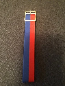 18mm Perlon 1960s Reversible Vintage Watch Band-Gold Buckle, M0NI-M000 - Picture 1 of 5