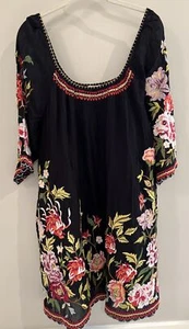 NWT Sundance Catalog Black Embroidered Floral “Keiko Blooms Dress” Size PS $188 - Picture 1 of 6