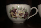 3 Antique Tea cups with embossed Swirl pansies decor made in Japan