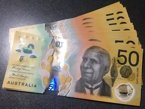 🇦🇺 RARE ERROR Brand New 2018 $50 Dollars 2018 'A' Prefix UNC Notes💰AUS 💵 - Picture 1 of 5