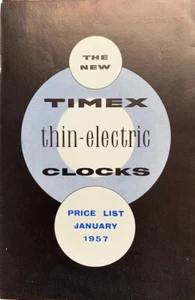 Timex Thin Electric Paper Leaflet Guarantee 1957 Price List Vintage Rare - Picture 1 of 5