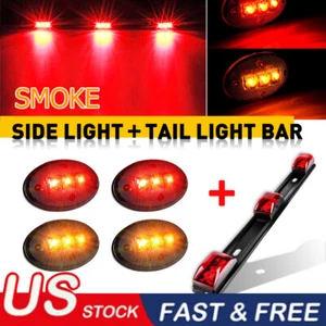 4x Smoked LED Dually Bed Fender Lights +ID Tail Light For 99-10 Ford F350 USA - Picture 1 of 12