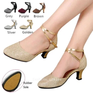 Zapatos de baile de salón estándar para mujer punta cerrada modernos de tacón alto calzado latino - Imagen 1 de 29