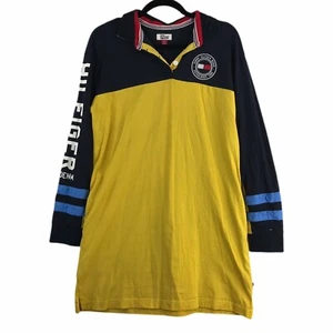 Vestido Tommy Hilfiger Denim Juniors Mujer Talla Pequeña S Amarillo Azul Marino Bolsillos Y2K - Imagen 1 de 11