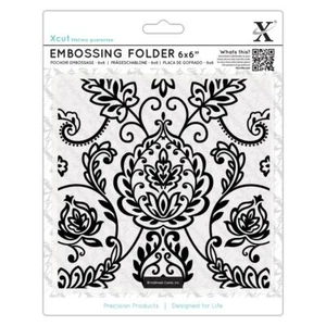 Docrafts Xcut embossing folder 6 x 6" Art and Crafts Tile Flowers and Leaves - Picture 1 of 1