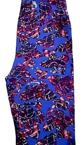 LuLaRoe One Size 2-10 Leggings Blue Multi Colored Large Floral Paisley NWOT - Picture 1 of 2