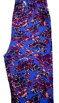 LuLaRoe One Size 2-10 Leggings Blue Multi Colored Large Floral Paisley NWOT - Image 1 of 2