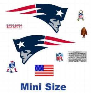 New England Patriots Mini FÚTBOL 8 mil envoltura de equipo convexo - Imagen 1 de 1