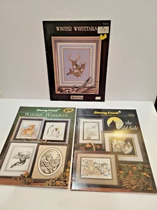 3 Cross Stitch Pattern Books Wildlife Wonders On the Wild Side Winter Whitetails - Picture 1 of 24