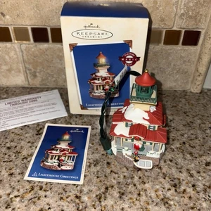 Hallmark Keepsake Christmas Ornament Lighthouse Greetings 2002 Magic Light  #333 - Picture 1 of 6