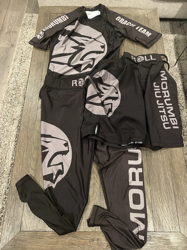 Mens Gracie Morumbi Jiu Jitsu Rashguard  Compression Shirt, Tights Shorts S - Image 1 of 4