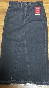 NWT Levi Strauss Signature Collection Gray Denim Maxi Skirt Sz 4 W27MSRP $26.98 - Picture 1 of 8