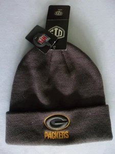 Green Bay Packers Acryl-Strickmütze mit Bündchen Erwachsene Einheitsgröße anthrazit/goldfarben neu mit Etikett - Bild 1 von 2