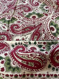 APRIL CORNELL Tablecloth Cotton Rectangle Paisley Christmas Floral  58” x 114” - Picture 1 of 12