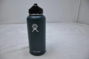 Hydro Flask Water Bottle 32 oz Wide Mouth Stainless Steel Straw Lid Blue Teal - Picture 1 of 14