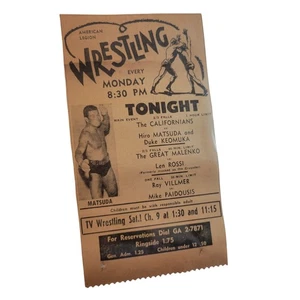 Vtg 1963 Orlando Wrestling Newspaper AD Duke Great Malenko Hiro Matsuda Keomuka - Picture 1 of 6