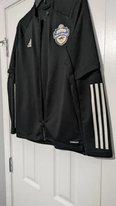 Adidas 3 Stripe Track Jacket Blue Youth Sz L 13-14 Yr Full Zip BLACK - Picture 1 of 7