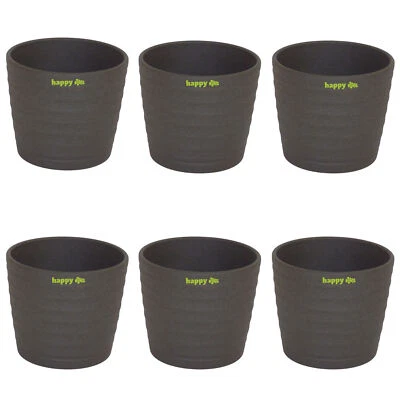 Set6 6 Keramik Hydro Blumentöpfe Maui anthrazit 13/12 Ø 15 cm H 13,5 cm - Bild 1 von 4