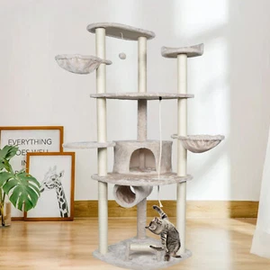 172cm Stabiler Kratzbaum Katzenbaum für große Katzen mit Sisalstämme Korb XXL - Bild 1 von 9