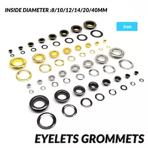 8mm-40mm Leather Bag Shoes Belt Clothes Eyelet With Washer Grommet Ring Air Hole - Picture 1 of 15