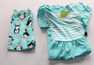Millie Loves Lily Girl's Penguin Ruffle Dress & Leggings Set AW5 Ice Blue Size 6 - Picture 1 of 8