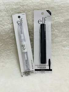 e.l.f. LOT-OF 2 Volumizing & Defining Mascara Jet Black, Clear Brow & Lash - Picture 1 of 2
