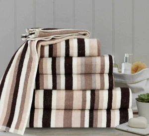 Royal Victorian Stripe Towels, 100% Pure Cotton, 550 GSM Towel Range - Picture 1 of 10